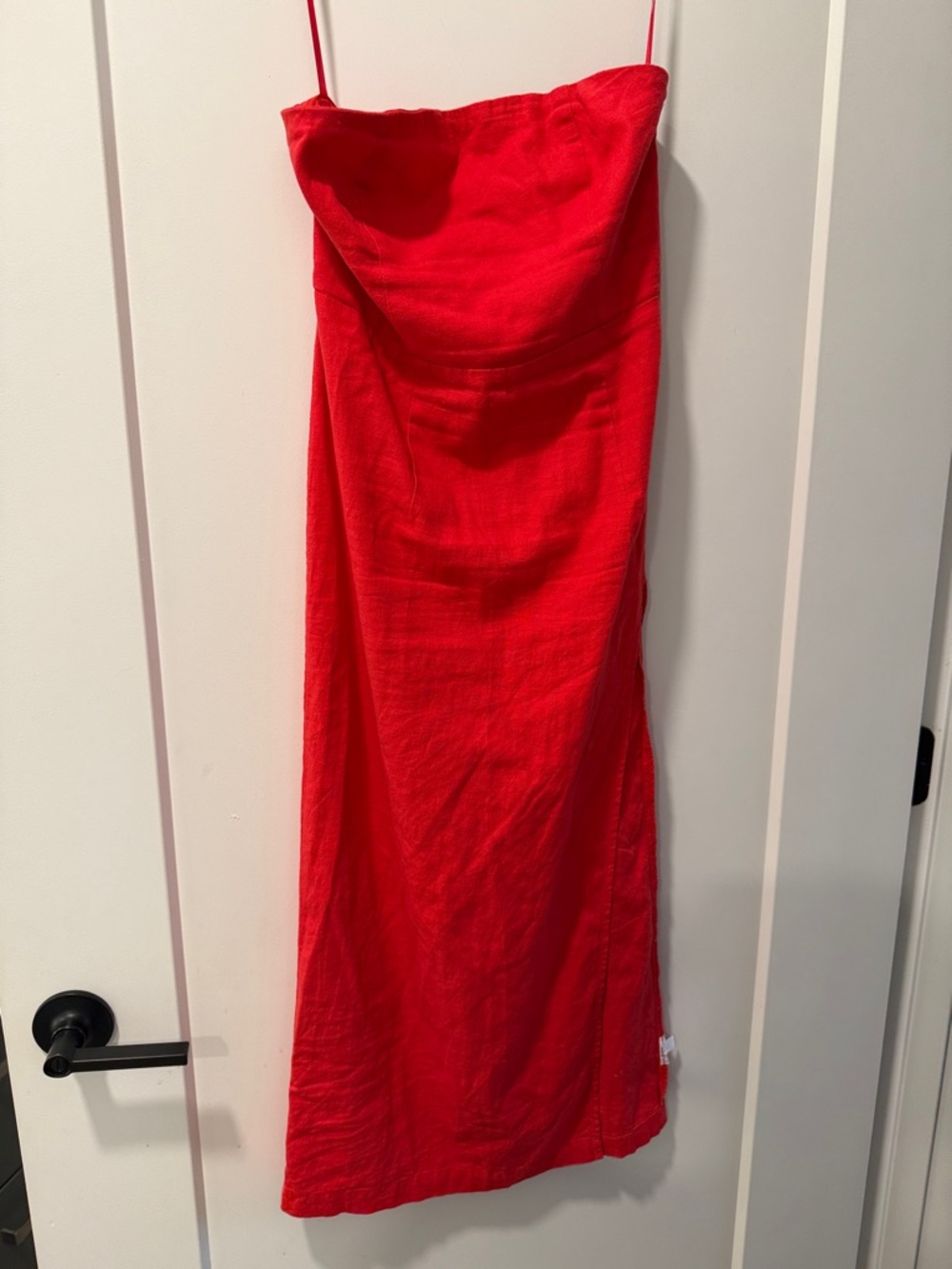 Urban Outfitters Bright Red Strapless Midi Dress